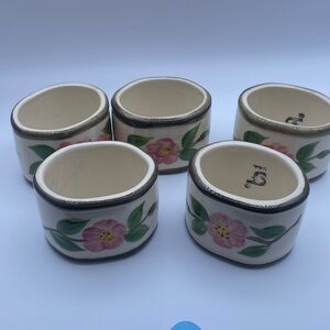 Vintage Set of 5 Franciscan Desert Rose Napkin Holders made in the USA